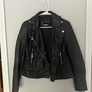 Barney’s NY black leather jacket